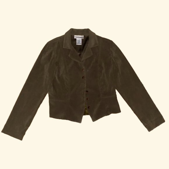 Y2K Olive Green Jacket/Blazer - Picture 1 of 3